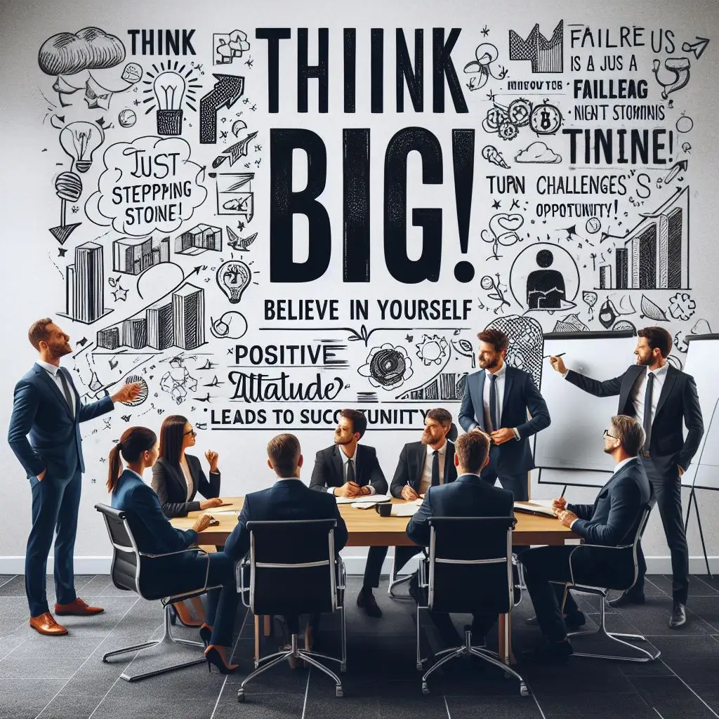 Diverse group of coworkers laughing and smiling in a bright office setting. ( Power of Positive Thinking in Business )