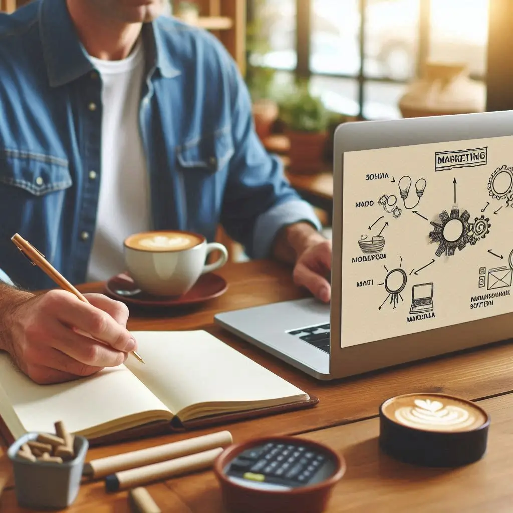 image of Marketing Plan for Your Small Business using a laptop.