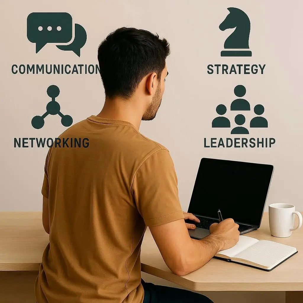 Essential business development skills for entrepreneurs including communication, networking, strategy, and leadership for business growth.